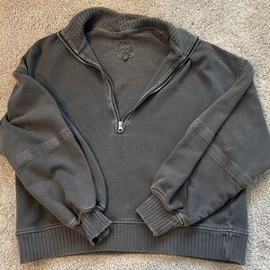 Cozy Gray Half-Zip Sweater